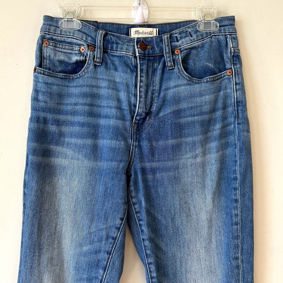 Madewell High-Rise Slim Crop Boy Jeans Size 26 Boyfriend Relaxed Dover Raw Hem - Picture 2 of 8